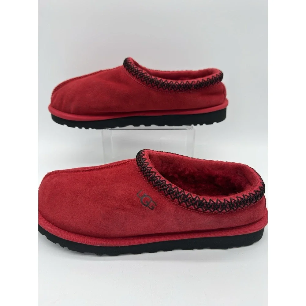 UGG Tasman Samba Red Suede Comfort Slip On Sheepskin Slippers Size 11 - Picture 7 of 14